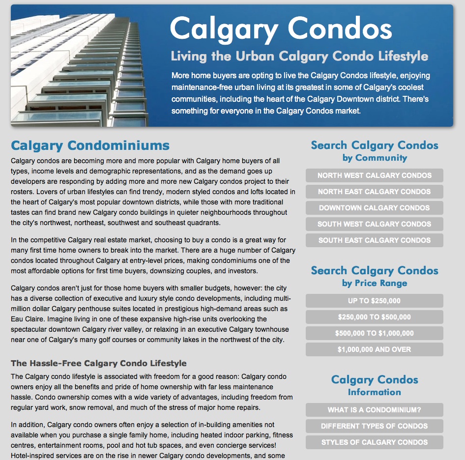 FindCalgaryRealEstate.ca Calgary Condos
