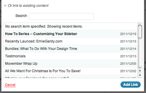 Step Four: Add Link to Existing Blog Post