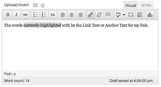 Step Three: Highlight Link Text