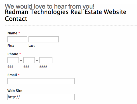 Forms for your real estate website